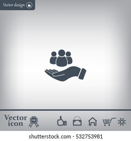 safe peoples, vector icon illustration. Flat design style