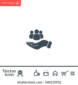 safe peoples, , vector icon illustration. Flat design style