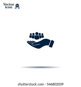 safe peoples, , vector icon illustration. Flat design style