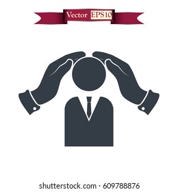 safe peoples, vector icon illustration. Flat design style