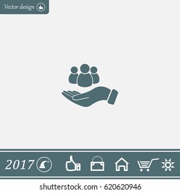 safe peoples, , vector icon illustration. Flat design style