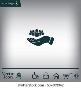 safe peoples, , vector icon illustration. Flat design style