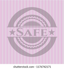 Safe pink emblem. Retro