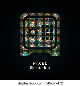 Safe - pixel icon. Vector Illustration. Design logo element. Isolated on black background. It is easy to change to any color.