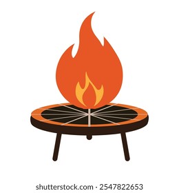 Safe place for campfire. Vector illustration