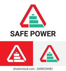Safe Power Energy Saving Triangle Logo Template