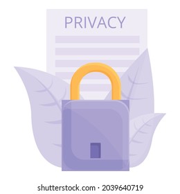 Safe privacy icon cartoon vector. Data secure. Private policy