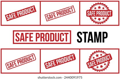 Safe Product Rubber Stamp Set Vector