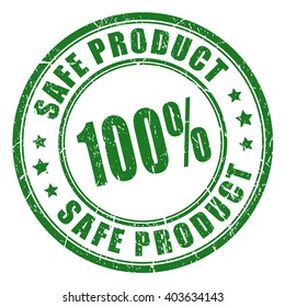 Safe product rubber stamp, vector illustration isolated on white background