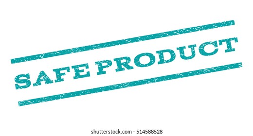 Safe Product watermark stamp. Text caption between parallel lines with grunge design style. Rubber seal stamp with dirty texture. Vector color ink imprint on a white background.