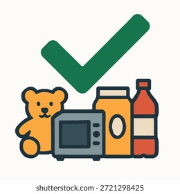Productos seguros Icono de marca de verificación Diseño plano