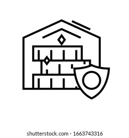Safe protection line icon, concept sign, outline vector illustration, linear symbol.