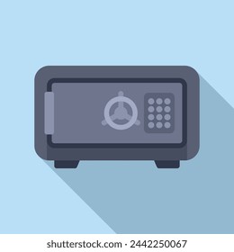 Safe protection unlock icon flat vector. Trust online store. Locker storage