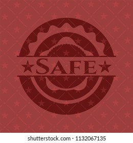 Safe red emblem. Retro