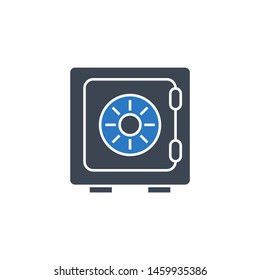 Safe related vector glyph icon. Isolated on white background. Vector illustration.