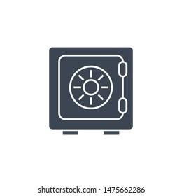 Safe related vector glyph icon. Isolated on white background. Vector illustration.