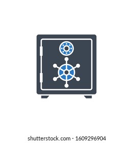 Safe related vector glyph icon. Isolated on white background. Vector illustration.