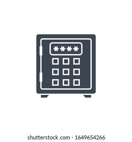 Icono de glifo vector seguro. Aislado sobre fondo blanco. Ilustración vectorial.
