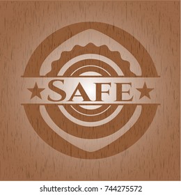 Safe retro wooden emblem