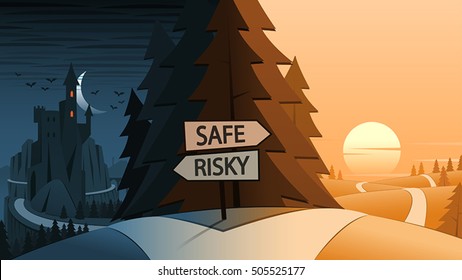 Safe and Risky Decision Making Road Junction Concept