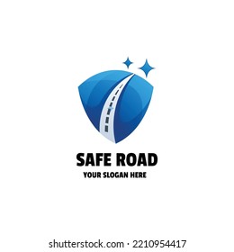 Plantilla de icono de degradado de carretera segura