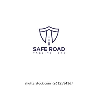 Safe Road Logo Designs Shield, Highway, Travel, Protection