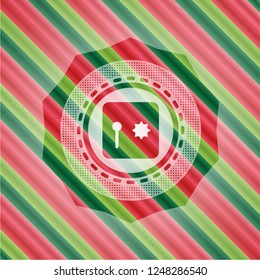 safe, safety deposit box icon inside christmas badge background.