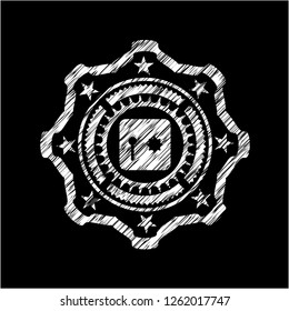 safe, safety deposit box icon drawn on a chalkboard