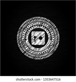 safe, safety deposit box icon inside chalk emblem