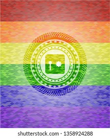 safe, safety deposit box icon inside lgbt colors emblem 