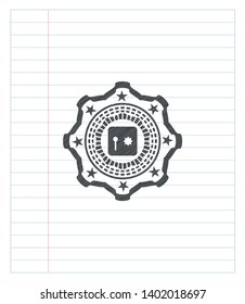 safe, safety deposit box icon drawn with pencil strokes. Vector Illustration. Detailed.