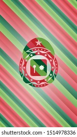 safe, safety deposit box icon inside christmas emblem.