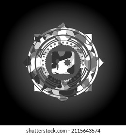 safe, safety deposit box icon on grey camo texture. 