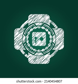 safe, safety deposit box icon inside chalkboard emblem written on a blackboard. 