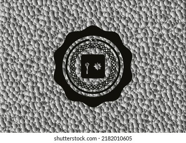 safe, safety deposit box icon inside realistic black emblem with bubbles background. Vector Illustration. Detailed. 