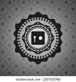 safe, safety deposit box icon inside retro style black emblem. 