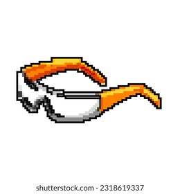 vector retro de arte de píxeles de juegos de gafas de seguridad. gafas de seguridad de bits seguras. ilustración vintage antigua