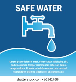 safe / save water concept with text space for your slogan / tagline, vector illustration