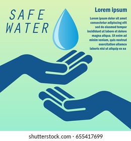safe / save water concept with text space for your slogan / tagline, vector illustration