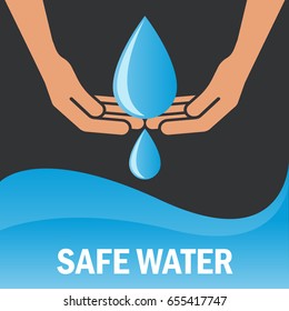safe / save water concept with text space for your slogan / tagline, vector illustration
