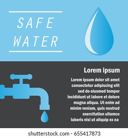 safe / save water concept with text space for your slogan / tagline, vector illustration