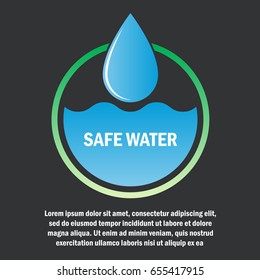 safe / save water concept with text space for your slogan / tagline, vector illustration