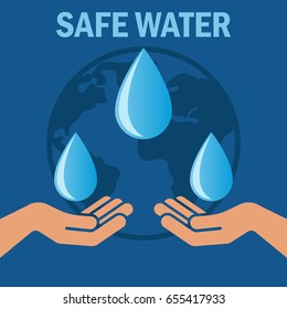 safe / save water concept with text space for your slogan / tagline, vector illustration