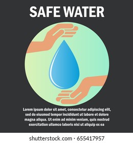 safe / save water concept with text space for your slogan / tagline, vector illustration