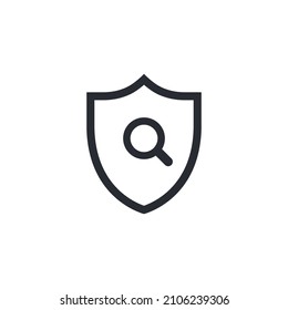 Safe search. Shield icon. Protection icon. Safety system. Protection activated. Active safety. Logo template. Guard badge. Guard symbol. Magnifying glass. Search icon. Magnifier icon. Explorer. Review