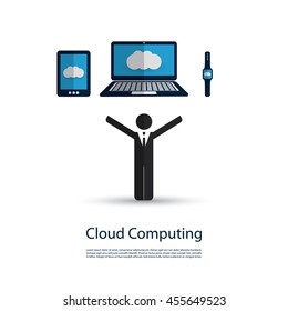 Safe and Secure Digital World - Networks, IoT, Business IT and Cloud Computing Concept Design with Icons