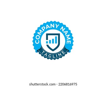 Símbolo de icono de signo de logotipo de distintivo de marca para asesores financieros seguros y seguros Diseño de elementos. Comercio, Gráfico, Empresa, Negocios, Logotipo de Inversión. Plantilla de ilustración de vector