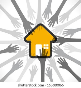 safe and secure home or purchase home concept vector