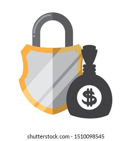 safe secure money padlock icon vector illustration