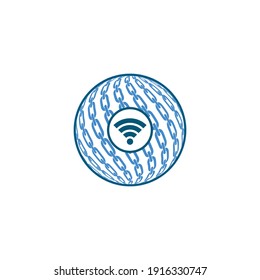 diseño del logotipo del vector de señal de red segura